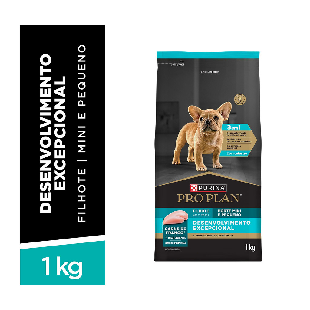 Ração Pro Plan Purina Frango Filhotes Mini e Pequenos 1kg
