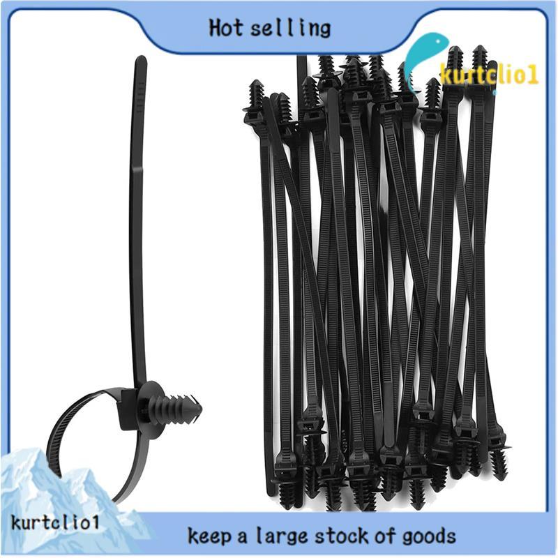 100 Pcs Árvore Nylon Push Mount Zip Ties Auto Locking Cable Tie Para Chicote De Fios De Baía , Internos Amarrando Com Cl