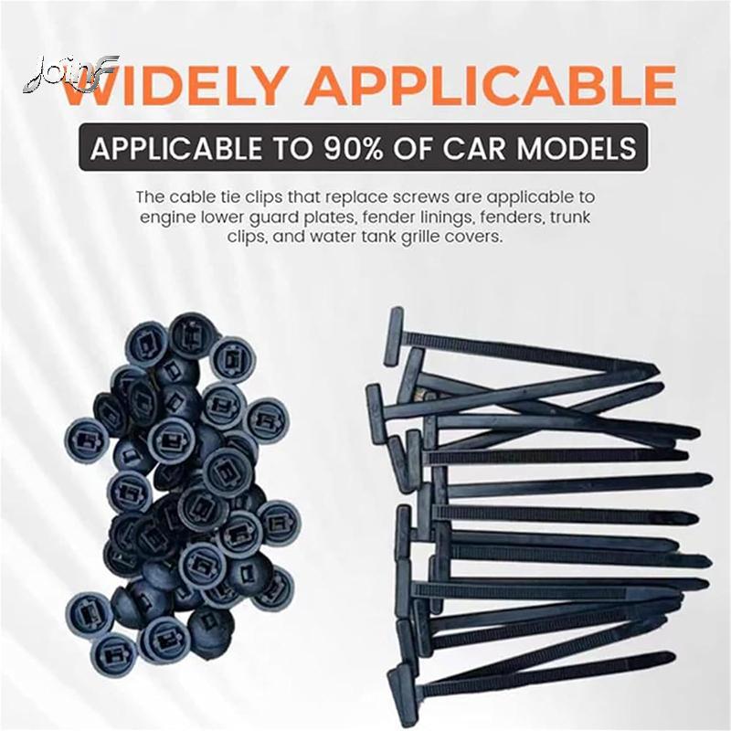 JoinF 10-100Pcs Nylon Universal Cable Tie Bule Auto-Loing Zip Ties Titular Com Botão Pin Multiuso Para Reparação Diária