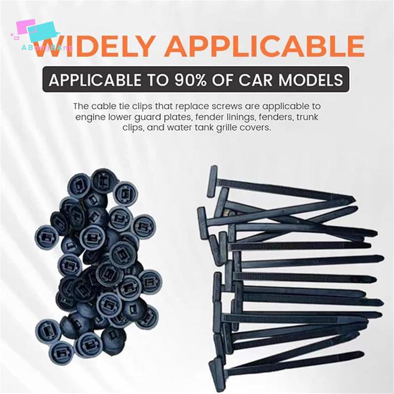 Abongbanghn 10-100Pcs Nylon Universal Cable Tie Bule Auto-Loing Zip Ties Titular Com Botão Pin Multiuso Para Reparação D