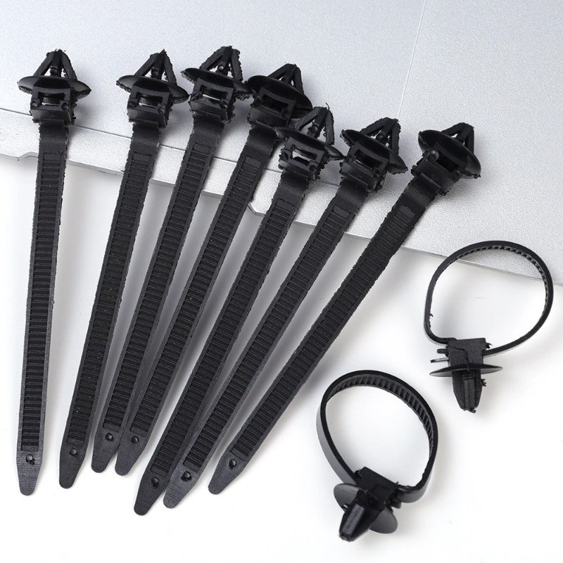 Abraçadeiras De Cabo Auto-Travantes Para Carro Com Chicote De Arame Clip Push Vehicle Mount Cable Zip Tie
