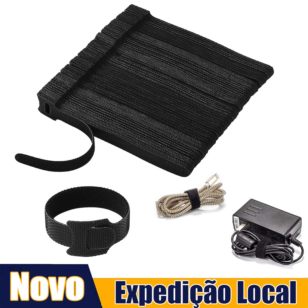 100 peças de 15 cm Reutilizável Preto cable tie cinto de gestão com fechos ajustáveis Armazenamento Desktop