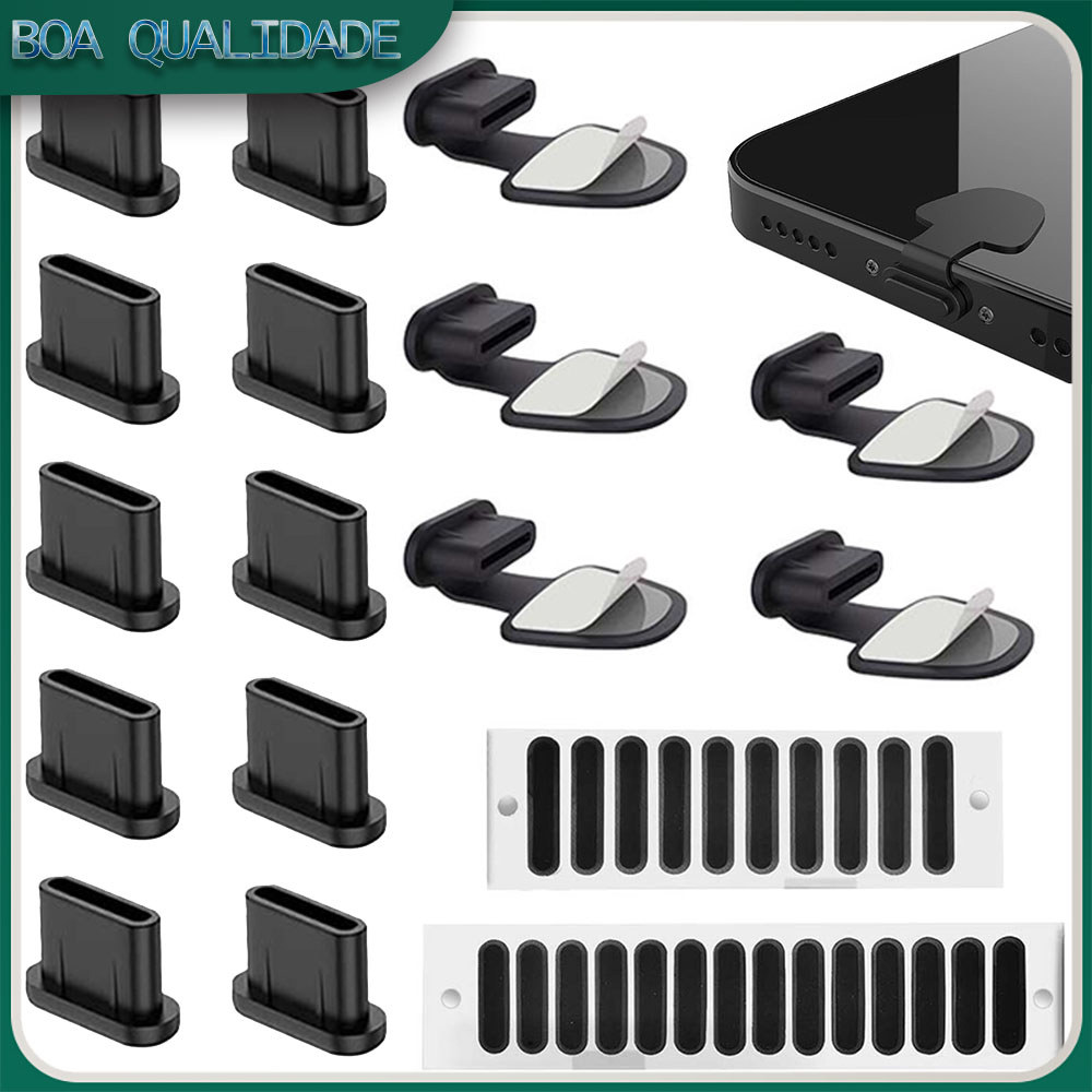 12/22 pçs Capa protetora para porta USB-C para iPhone 15/16/17 Pro Max Plus Samsung Google e todas as portas Tipo C