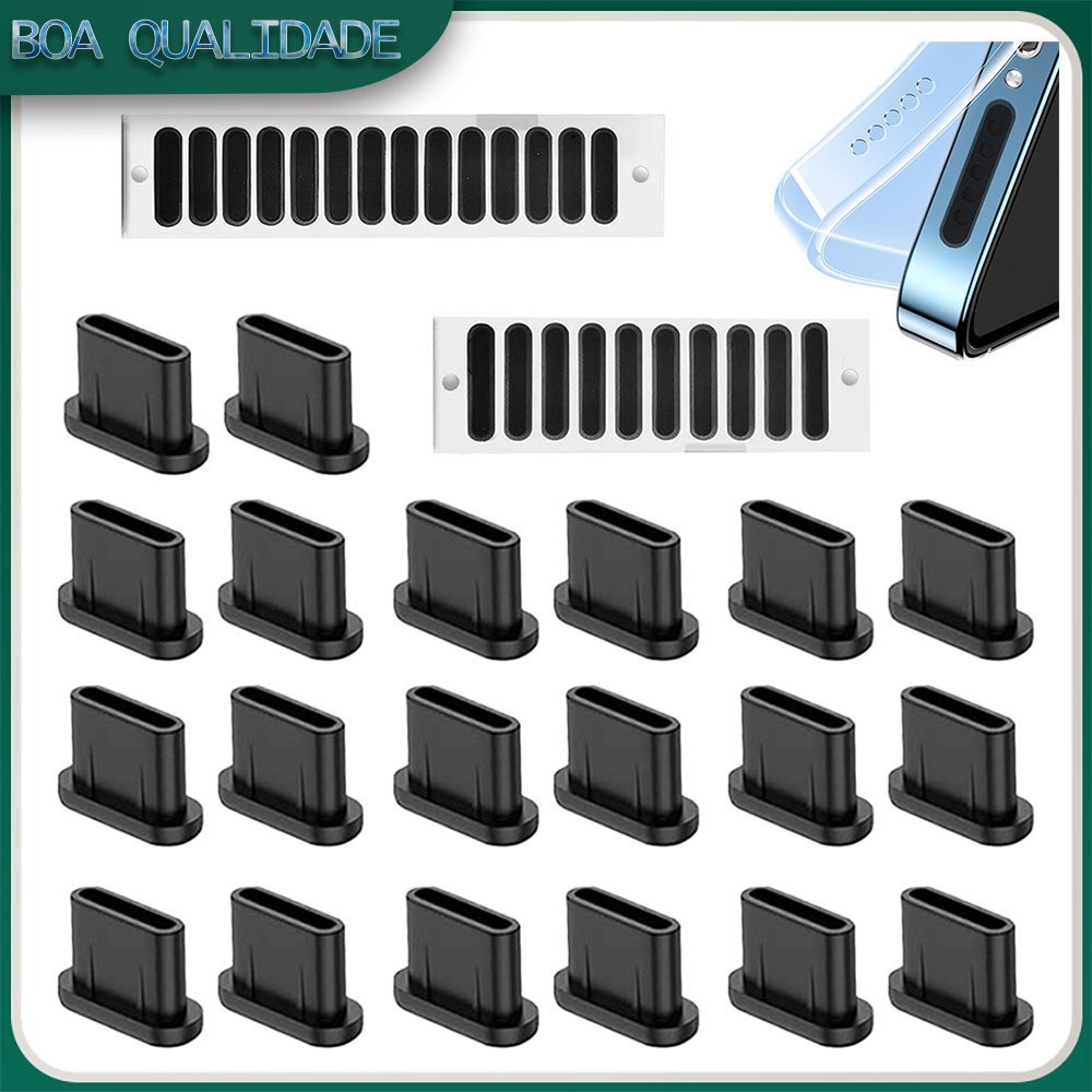 Tampa protetora de silicone para porta USB-C para iPhone 15/16/17 Pro Max Plus Samsung Google e todas as portas Type-C