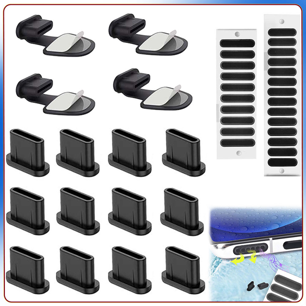 Kit com 12/22pçs Tampa protetora contra poeira USB-C para iPhone 15/16/17 Series Samsung Google e todas as portas Type-C