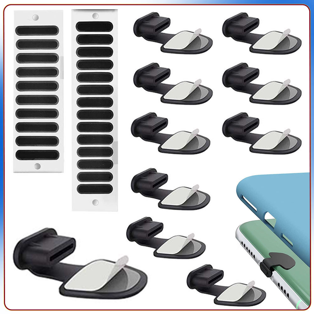 Conjunto de 12 peças Tampa protetora adesiva USB-C para iPhone/Samsung/Google Todas as portas Type-C