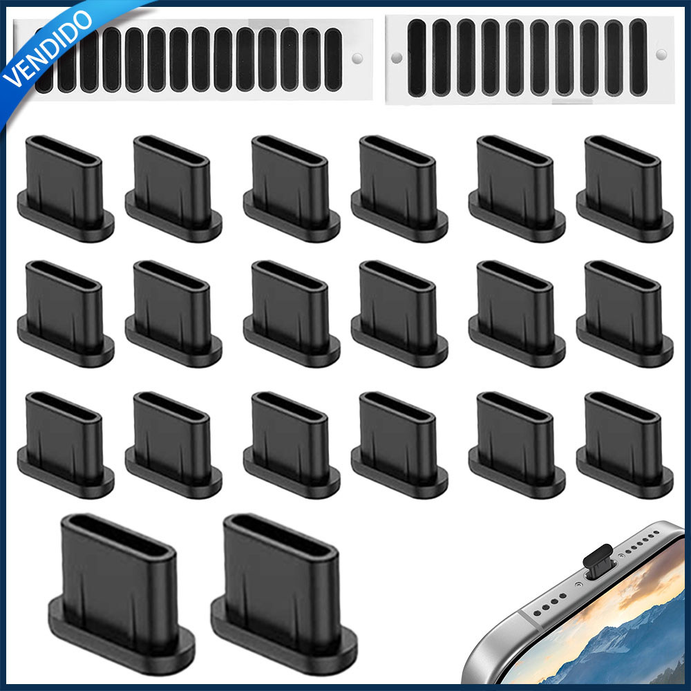 Conjunto de 22 peças Tampa protetora contra poeira USB-C para iPhone Samsung Google e todas as portas USB-C