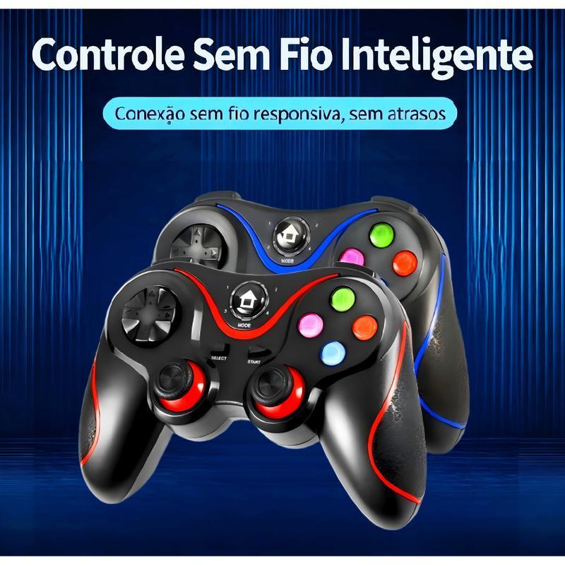 Controle Joystick Bluetooth Universal + cabo usb + suporte para Celular Tablet Android Ipad  plataforma de jogo