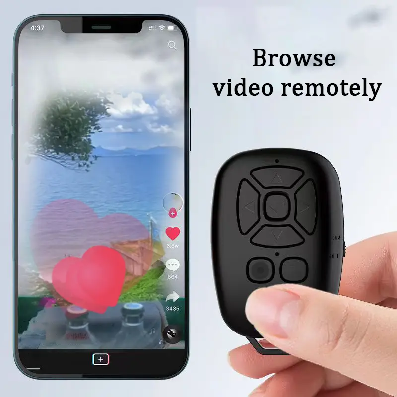 Novo Controle Remoto Bluetooth Recarregável para Telefone - Controle para Selfie/Vídeo/Avanço de Página
