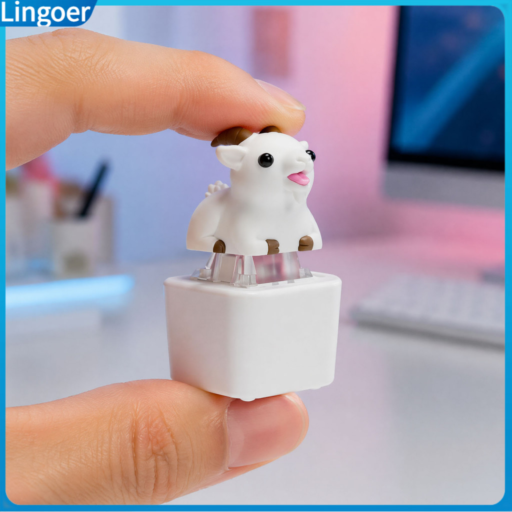 1 or 2 Pcs Rechargeable Goat Keyboard Fidget Toy with Sound – Push Button Keychain for Anxiety Relief and Stress Decom