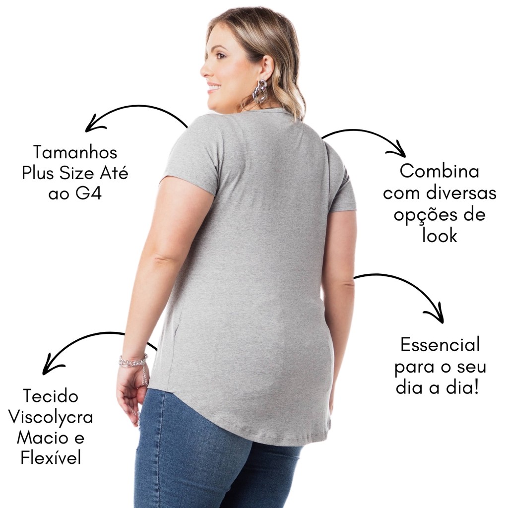 Blusa Feminina Plus Size Tampa Bumbum Mullet Conforto 1126-DROP-C1
