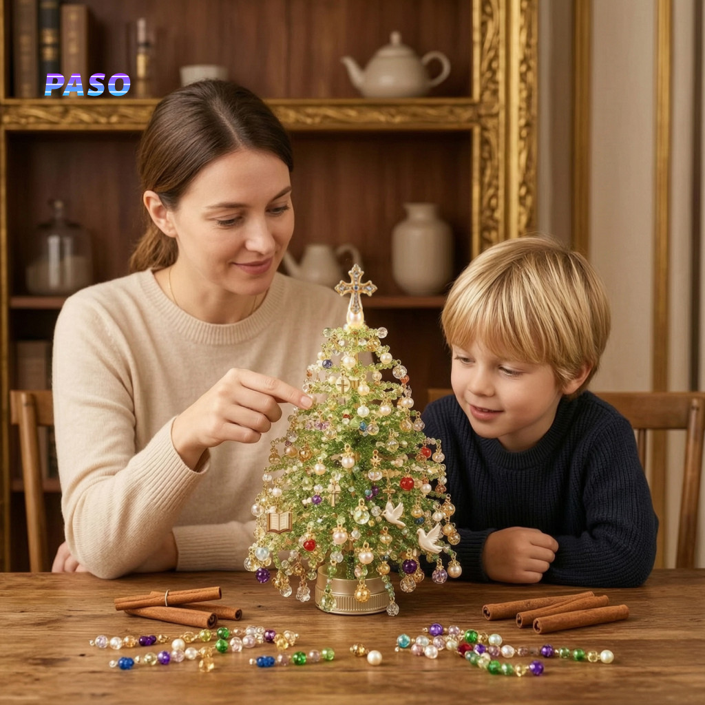 Beading Kit for Adults Christmas Tree Bead Craft Diy Handmade Beaded Mini – Xmas Set Desktop Ornament for Shelf Mantel