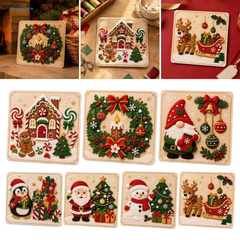Diy Christmas Ornament Making Set Gift Ideas for Craft Enthusiasts Felt Kit No Sew Gnome Santa Reindeer Penguin Sticker