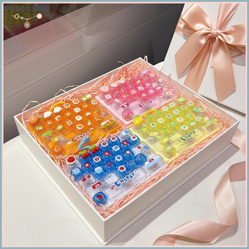 EA & Moda 3D Cartoon Kawaii Keycaps Toque Macio Fácil De Instalar Teclas Personalizadas Para Teclado Mecânico Decoração