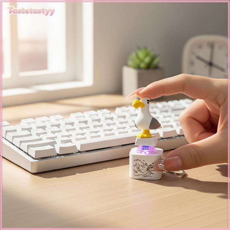 Tastetastyy 3D Cartoon Seagull Personalizado Keycap Som Squeaky Soft Silicone Key Cap Para Jogos Teclado Mecânico BR