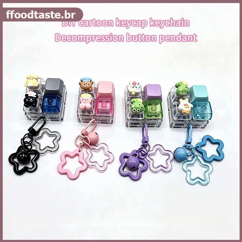 Chaveiro FFOOD Cute Cartoon Fidget Keycap , Alívio Do Estresse , Presente Infantil BR