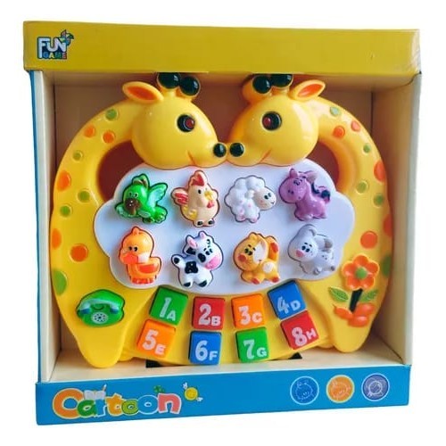 Brinquedo Teclado Musical De Girafinha Matematica Educativo Cartoon Az