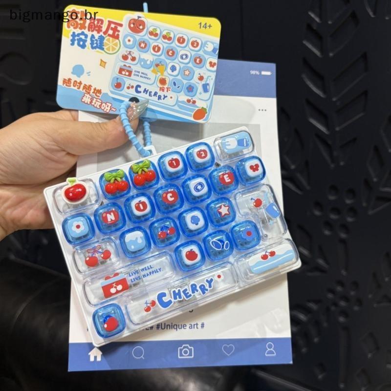 BIBR Cartoon Cherry Temático Fidget Teclado Brinquedo Alívio Do Estresse Dispositivo Sensorial Leve Para Crianças Estuda