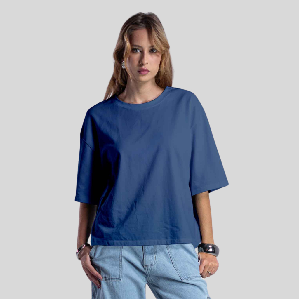 Camiseta Feminina Oversized Malha Texture 100% Algodão 300g – BRUNX