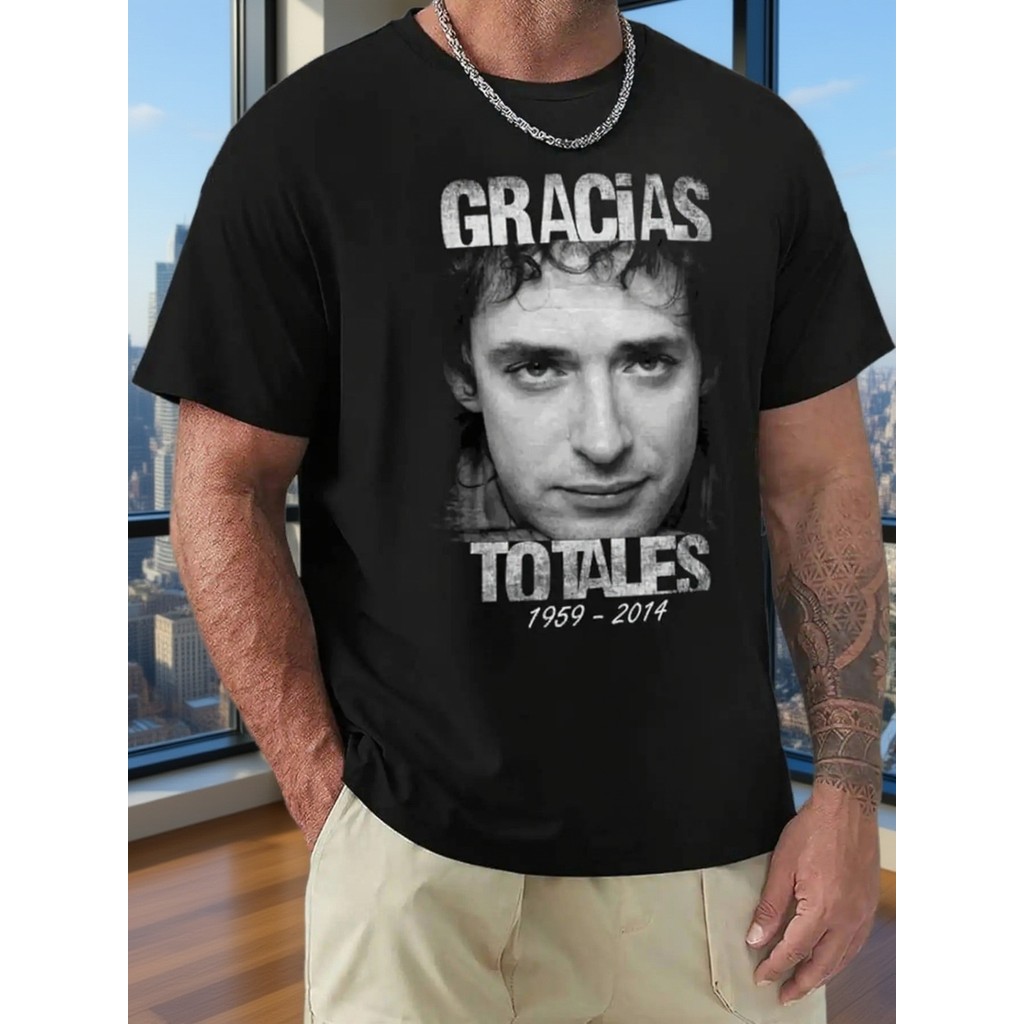 Music.Soul Camiseta Unissex Gustavo Cerati 80s Vintage Spanish Text Retro Confortável Estilosa Nostalgico