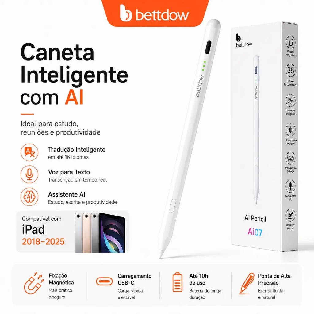 BETTDOW GD15 Ai Stylus Pen real-time voice/text translation/meeting recording For iPad 2018-2025