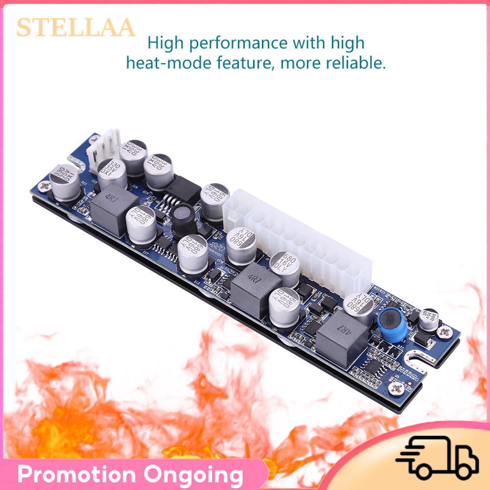 Stellaa Fonte de alimentação Mini ITX DC 350W Silent Fanless Pico PSU com proteção contra sobretensão para construções