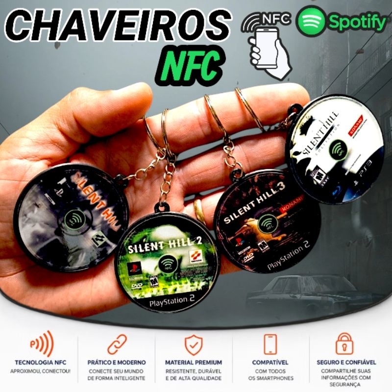 Chaveiro NFC Réplica Mini Disco / CD Silent Hill Várias Edições— Trilha Sonora Original Akira Yamaoka (Spotify)