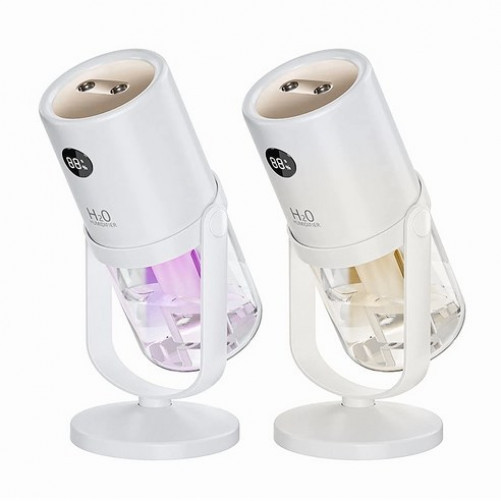 Angle Adjustable Dual Mist Wireless Mini Humidifier Silent Wireless Mood Light For Home, Office, and Desktop