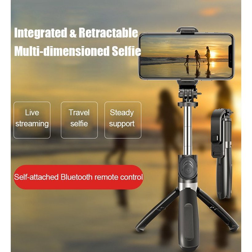 [Multifuncional 2 em 1] XT10 All-in-One Tripod Selfie Stick Para Celular/Live/Vídeo/Tripé