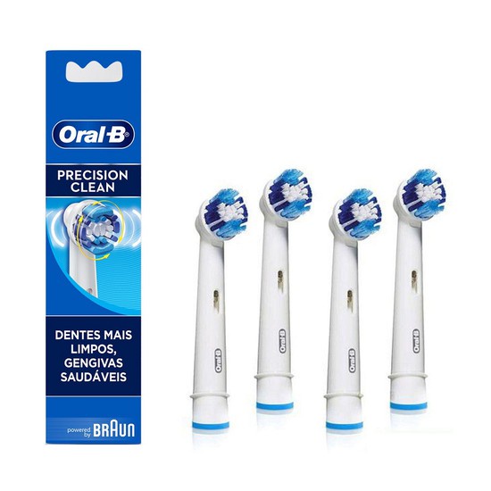 Refil Para Escova De Dente Elétrica Oral-b Com 4 Unidades - Precision Clean - Original
