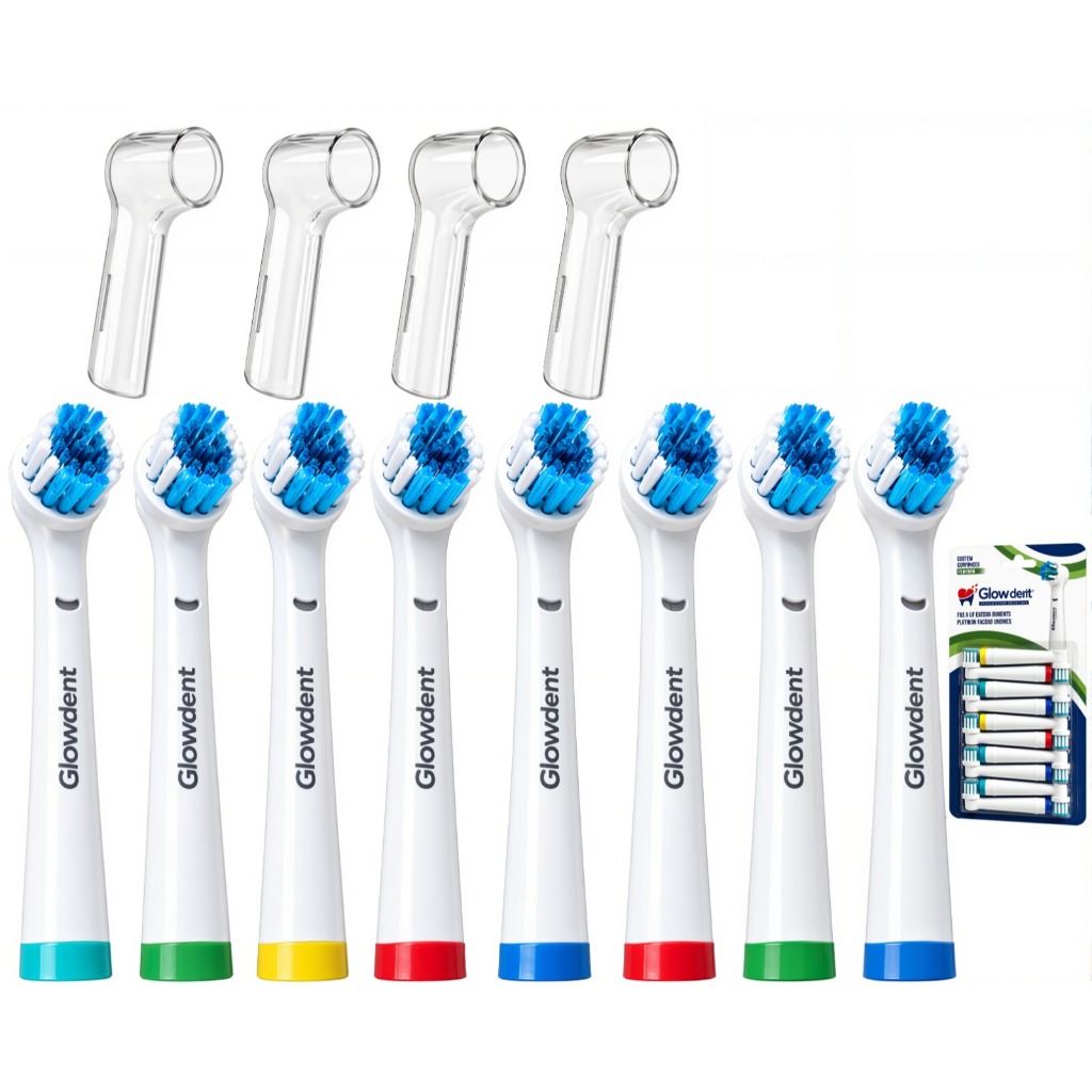 Kit 8 Refil Compatível Oral B Escova Dental Elétrica Precision Clean Pro Clean + 4 Capas Protetoras