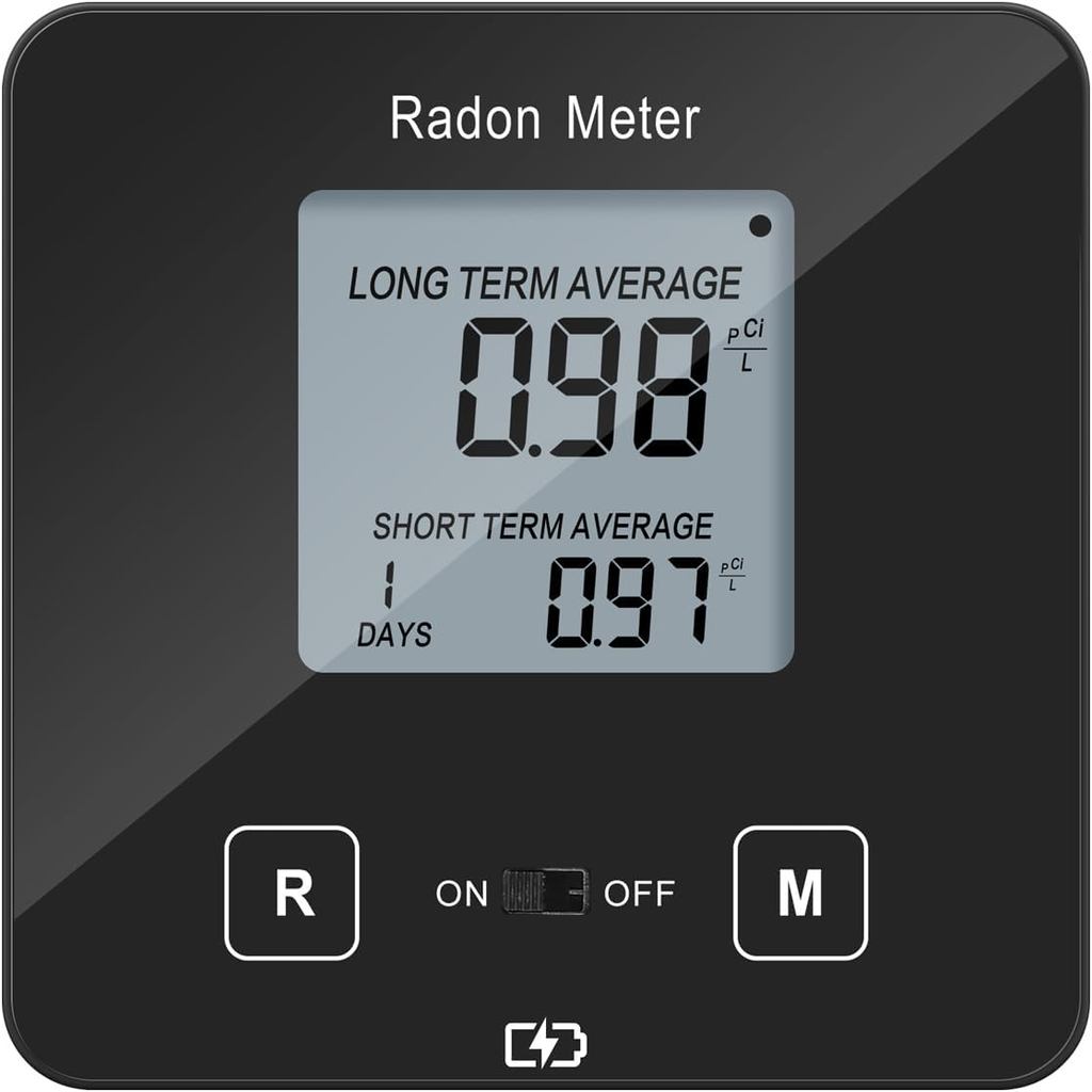 HRDM-03B Home Radon Detector, Portable Radon Meter, Elifecity Long and Short Term Home Radon Monitor, Battery-Powered, E