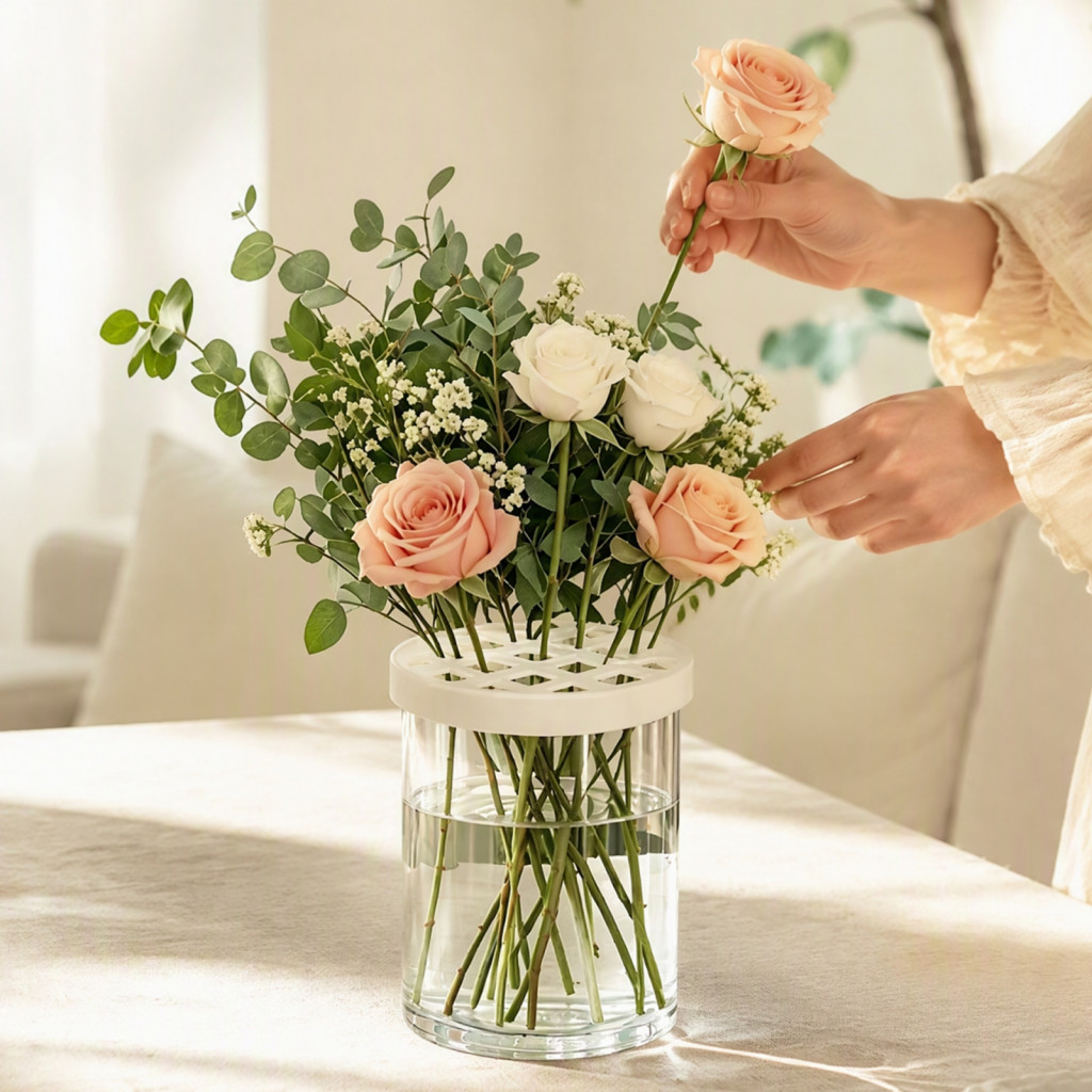 Reusable Silicone Flower Arranging Grid – Stretchable Honeycomb Floral Organizer Vase Holder Flexible and Durable Arra