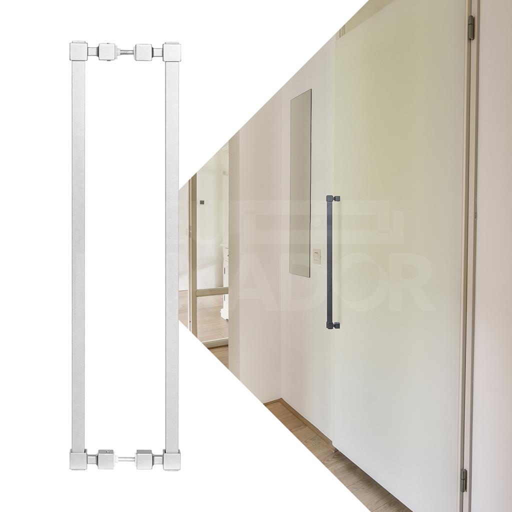 Puxador Porta Passagem Hall Living Duplo Aluminio 600mm Para Apartamentos Casas