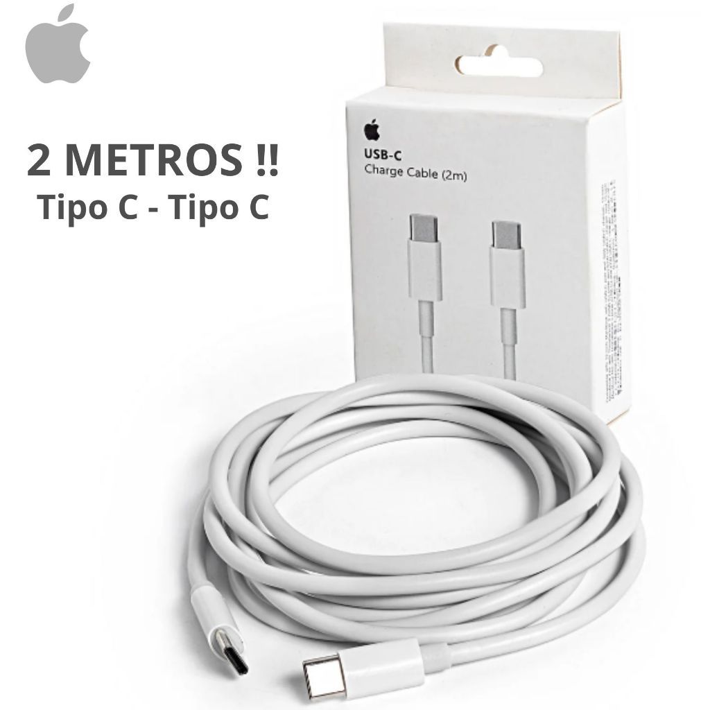 Cabo iPhone 2 metros Tipo C  Usb-C para iPhone 15, 15 Plus, 15 Pro Max, iPhone 16 iPad
