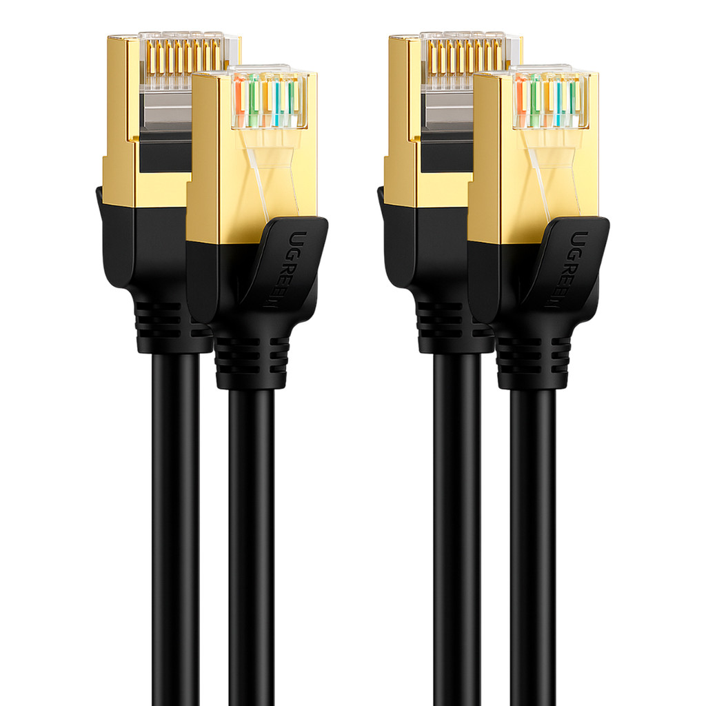 Cabo de Rede Ugreen Cat 7 U/Ftp Cabo Lan Ethernet 10Gbps 1M 2 Unidades