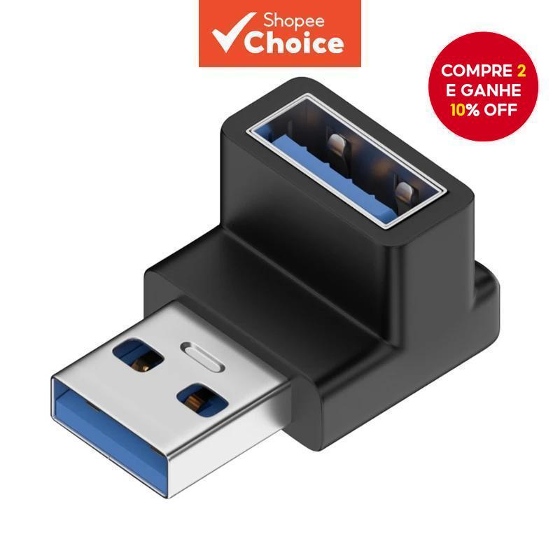 Adaptador USB 90 Graus de Extensão 10Gbps para PC e Laptop