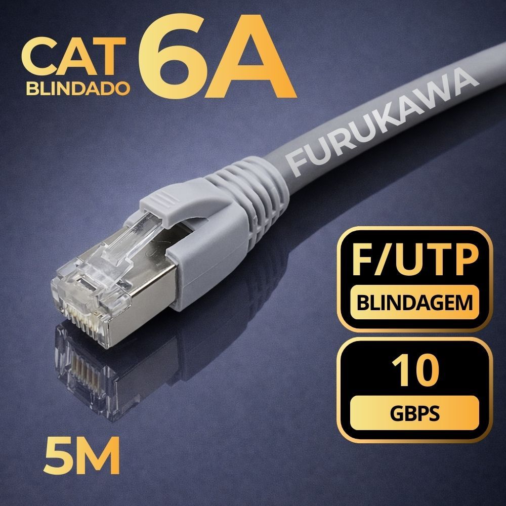 Cabo de Rede CAT6A 5 Metros 10Gbps Blindado Gigalan Furukawa