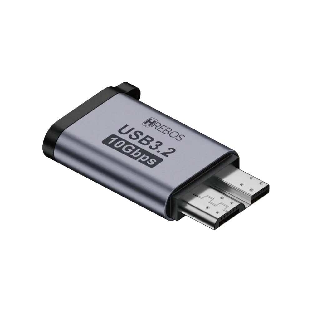 Adaptador Micro-B Macho para USB/Type-C Fêmea 10Gbps Hrebos AD-235