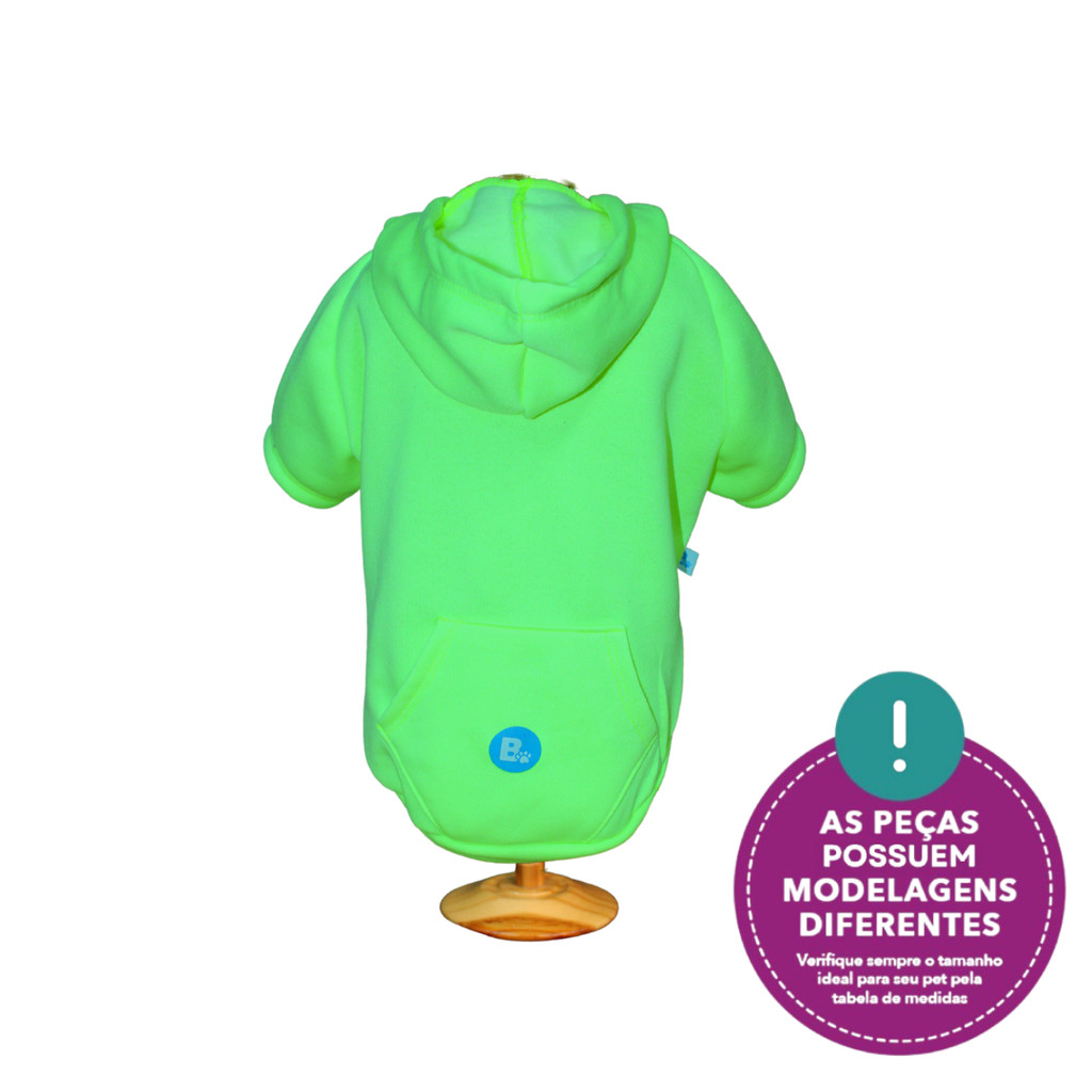 Moletom Neon com zíper e Pet Verde