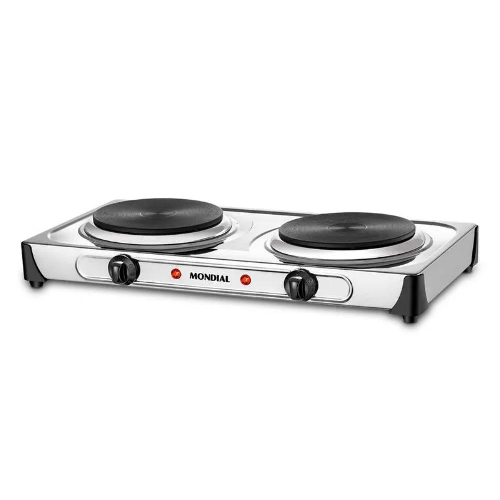 Fogão Elétrico Portátil Mondial Fast Cook Dual Inox 2000W 127V - FE-03