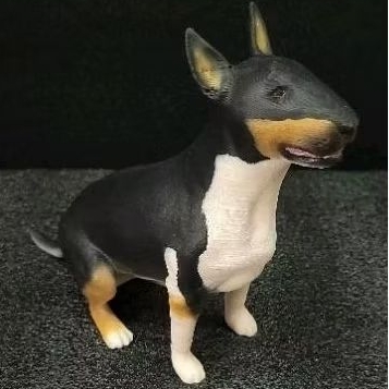 Miniatura Bull Terrier  - Pintura Personalizada ou Cor única - Estátua de Cachorro Impressão 3D