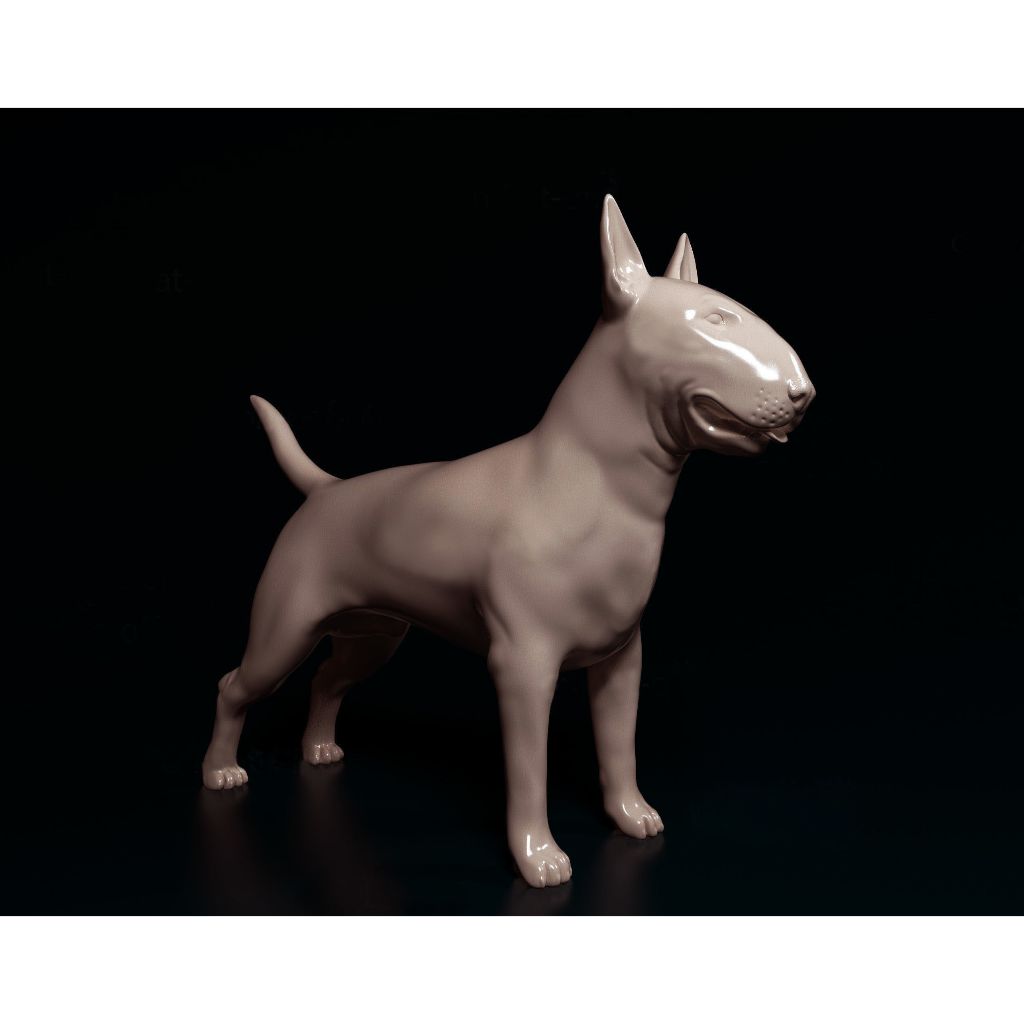 Miniatura Bull Terrier Realista – Estátua - Pet - Cão – Decoração - Presente