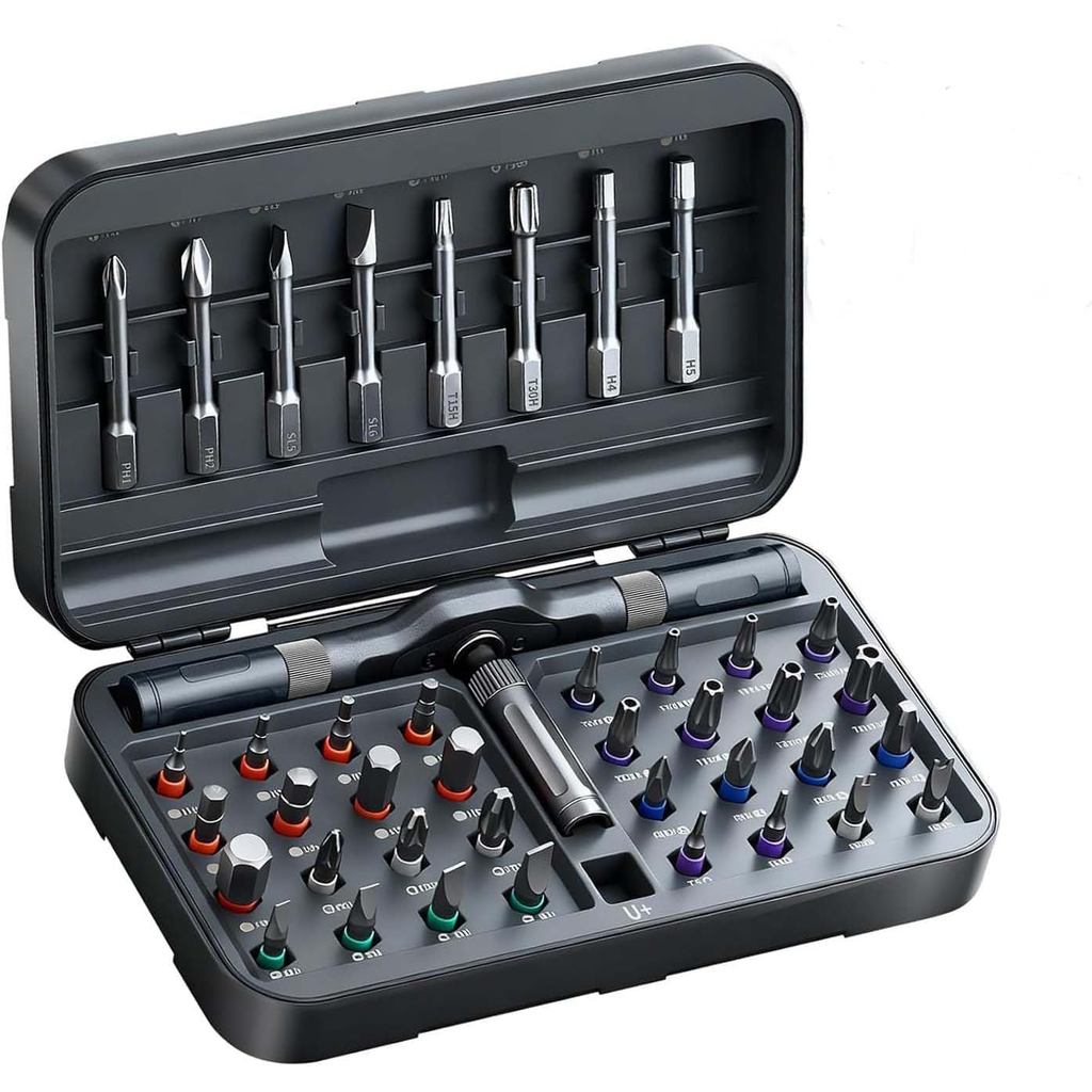 42 in 1 Magnetic Screwdriver Set, DIY Ratchet Screwdriver Set, Multi Bit Screw Drive with Storage Case, Portable Compact
