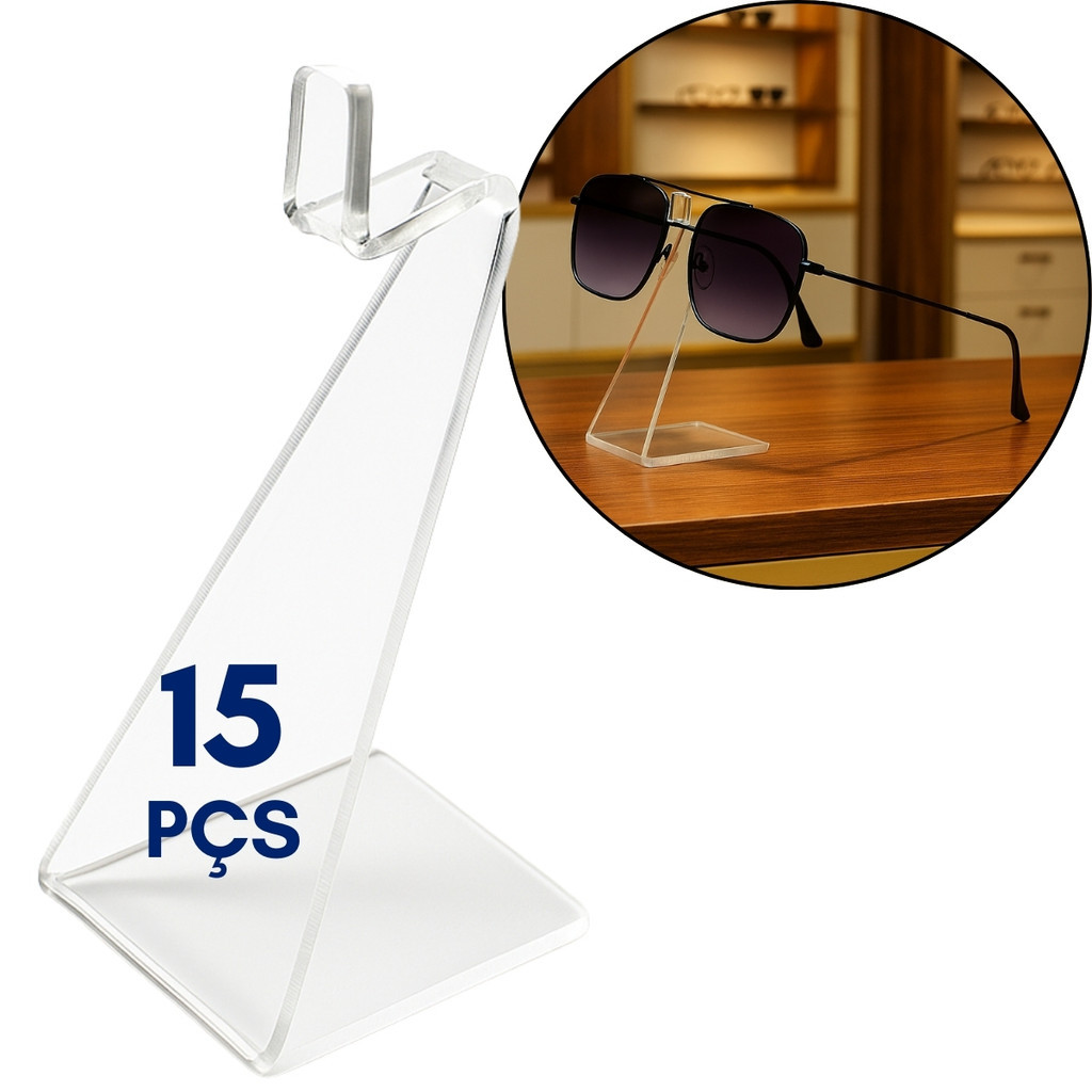 Expositor 15 Pçs Óculos Display Loja Vitrine Mostruário Bancada Stand Ótica Organização