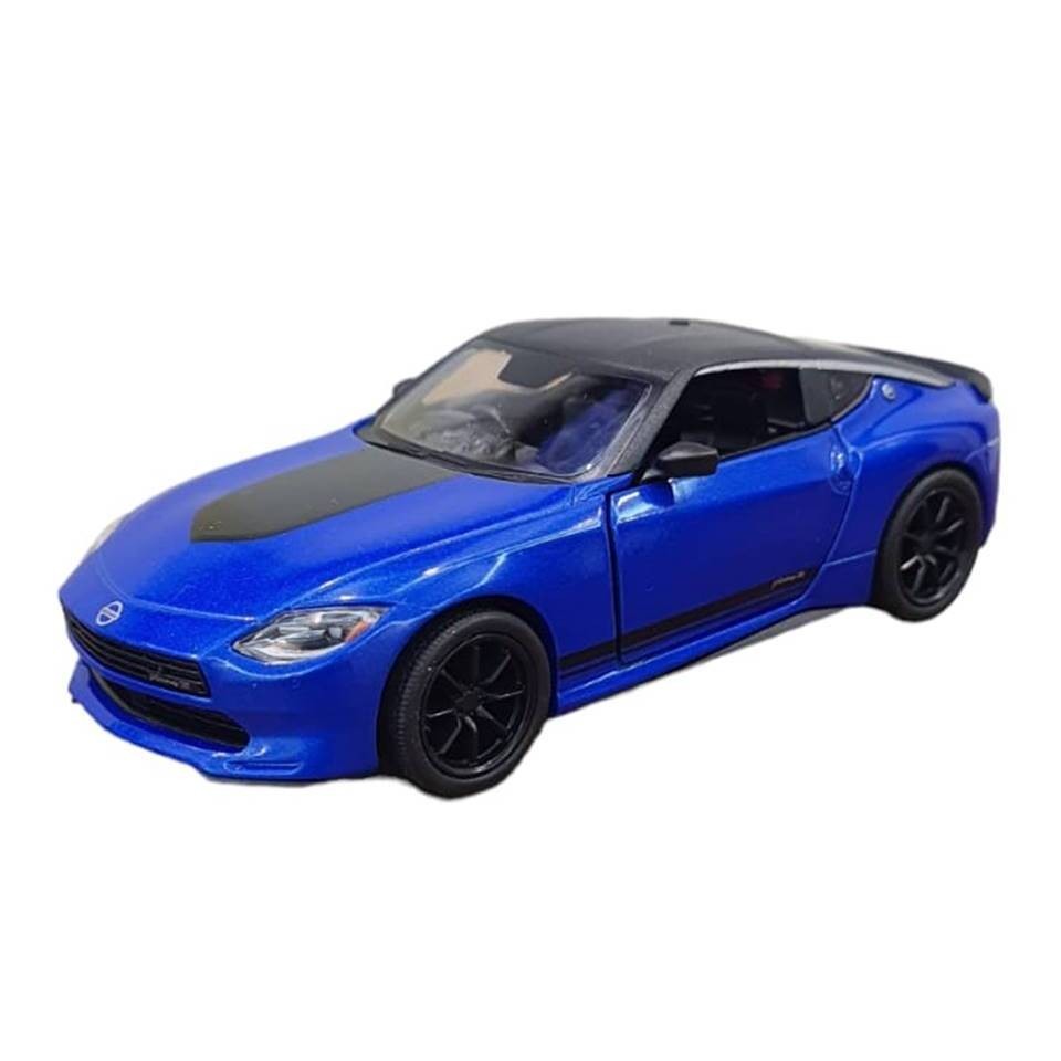 Miniatura Nissan Fairlady Z Customized Edition 2023 Kinsmart 1:36 Metal e Fricção Azul.