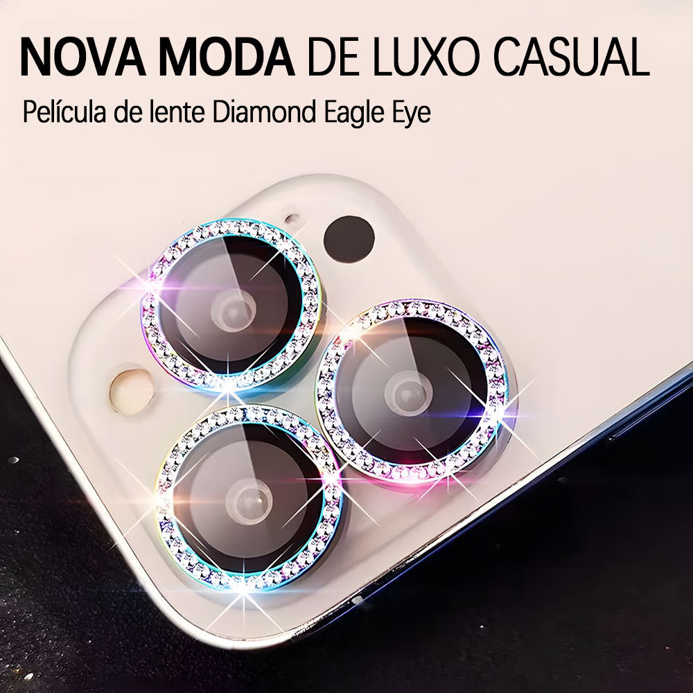 Vidro Temperado Para Câmera iPhone 11 Pro 12 13 Mini 14 15 16 Plus 17 Max Air Proteção de Lente Resistente