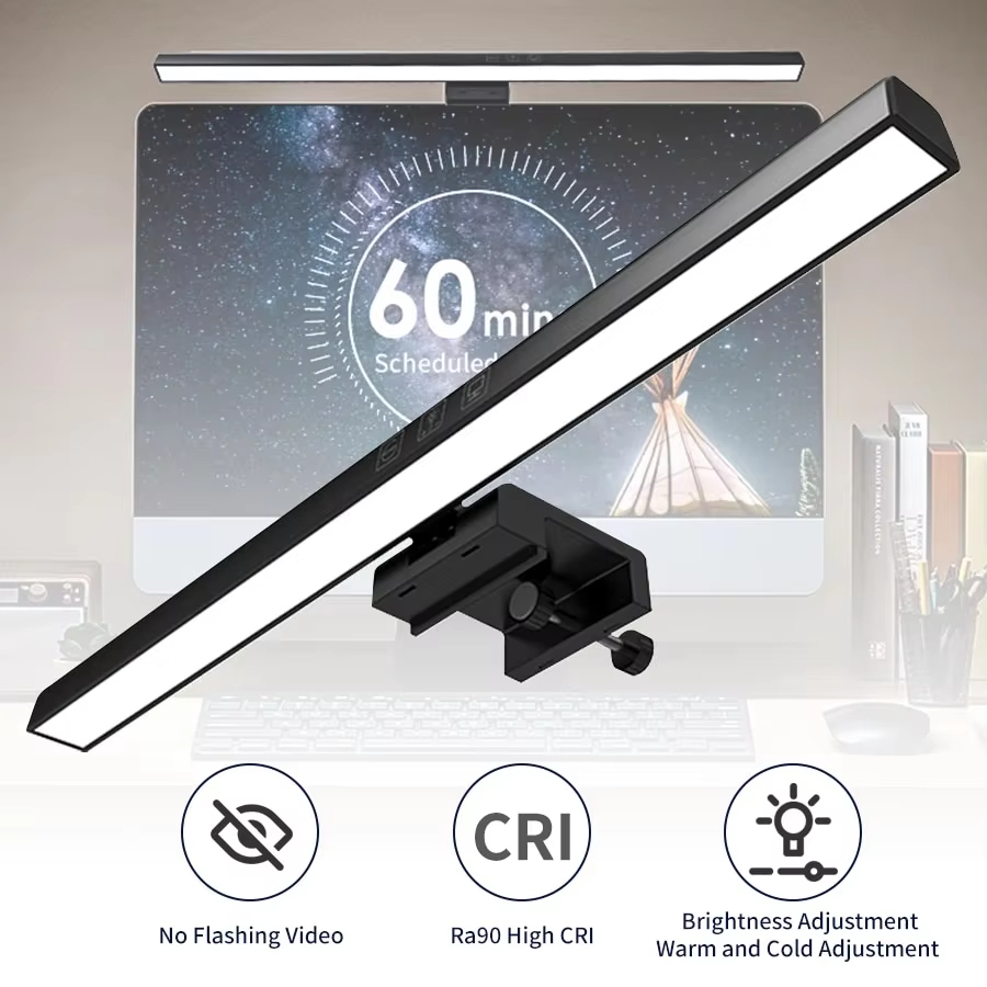 Lâmpada De Mesa LED Monitor Barra Luz PC Computador Regulável Tela 33cm 50cm Escritório Estudo Leitura Pendurado Candeei