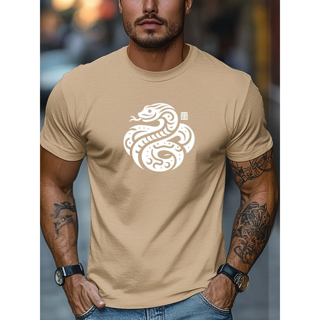 Camiseta Masculina Tribal Serpente 100% Algodão Premium Moda