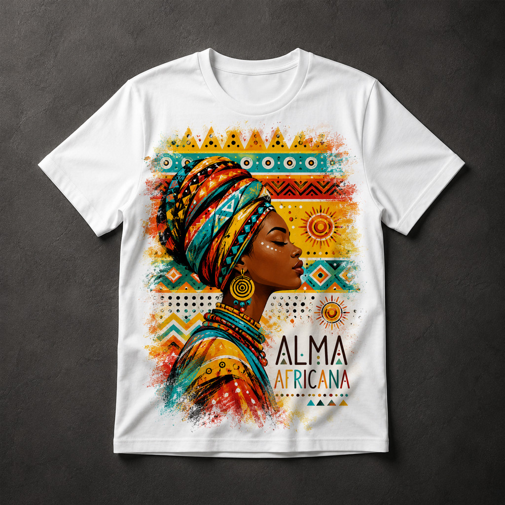 Camiseta Masculina Alma Africana Arte Tribal Afro Culture Colorida Estampa Premium
